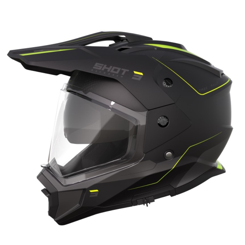 Casco Enduro Shot Trek Rally negro-amarillo fluo