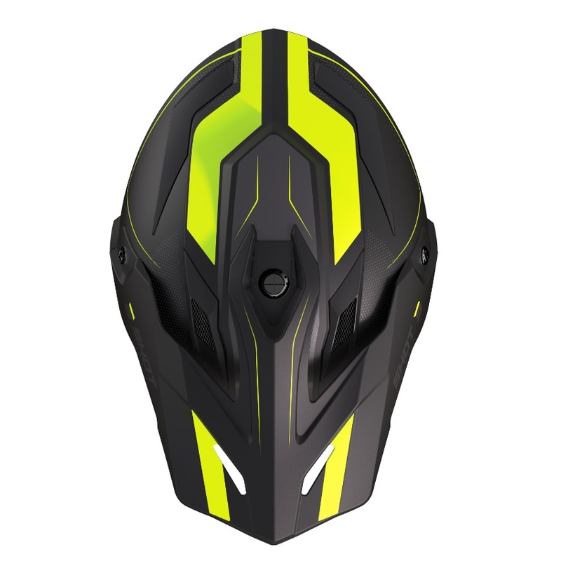Casco Enduro Shot Trek Rally negro-amarillo fluo