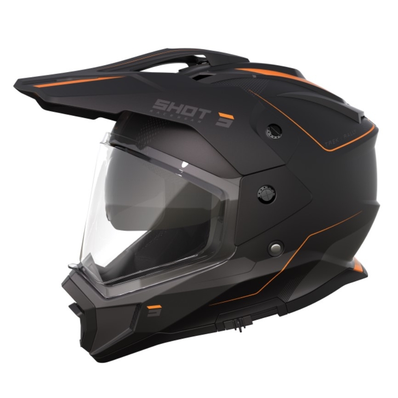 Casco Enduro Shot Trek Rally negro-naranja