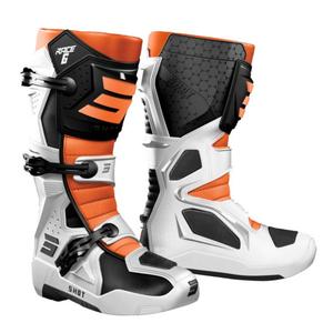 Botas de moto Shot Race 6 blanco-negro-naranja