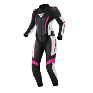 Mono de moto Shima Miura 2.0 mujer negro-blanco-rosa