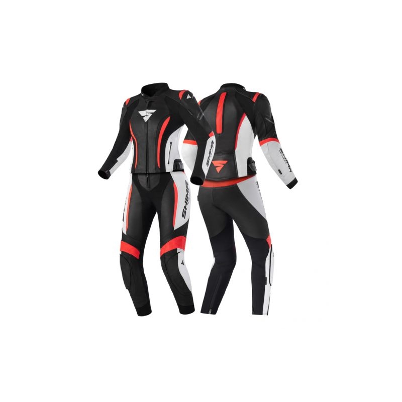 Mono de moto para mujer Shima Miura 2.0 negro-blanco-rojo fluo