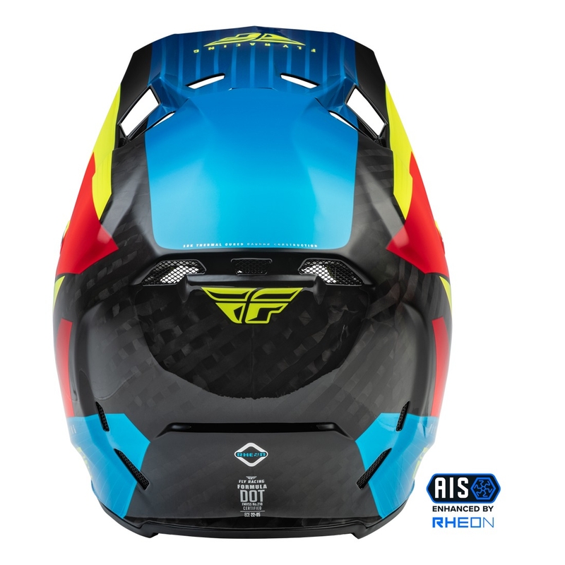 Casco motocross FLY Racing Formula Carbon Prime fluo amarillo-azul-rojo