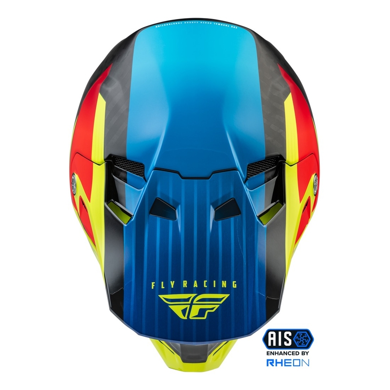 Casco motocross FLY Racing Formula Carbon Prime fluo amarillo-azul-rojo