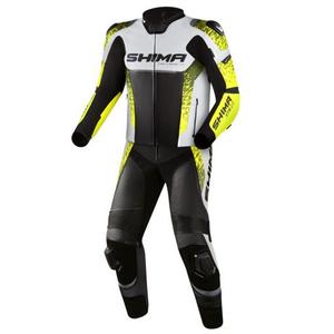 Mono de moto Shima STR 2.0 negro-blanco-amarillo fluo