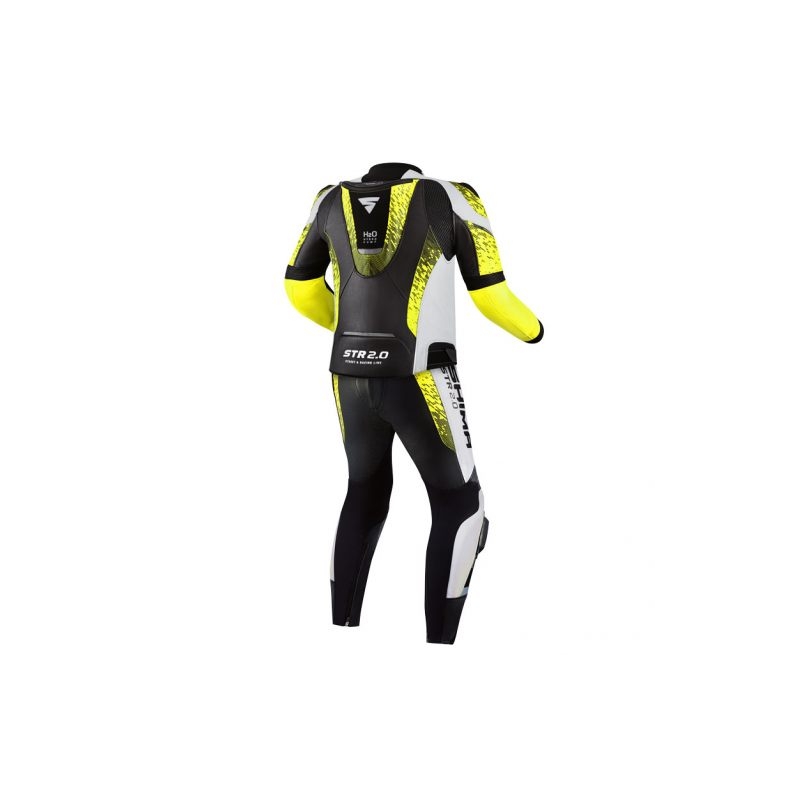 Mono de moto Shima STR 2.0 negro-blanco-amarillo fluo