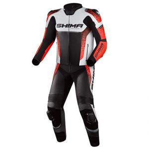 Mono de moto Shima STR 2.0 negro-blanco-rojo fluo