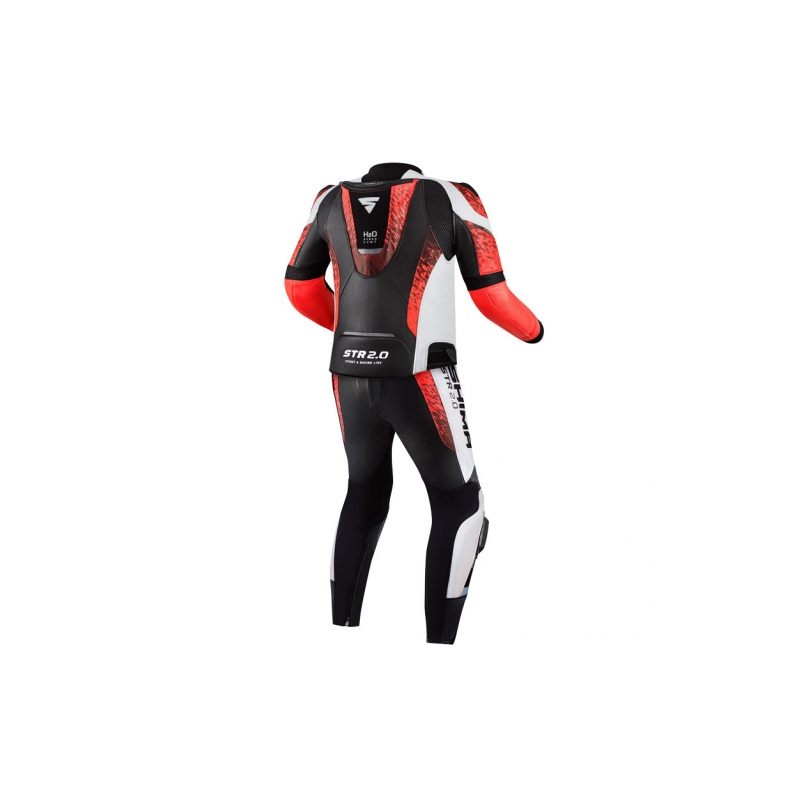 Mono de moto Shima STR 2.0 negro-blanco-rojo fluo
