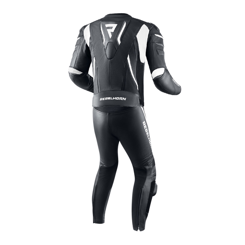 Traje de moto Rebelhorn Fighter negro y blanco liquidación