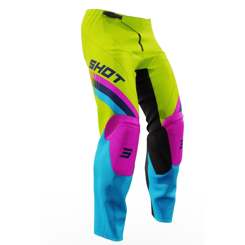 Shot Raw Kid Tracer Pantalón Motocross Infantil Rosa-Azul-Amarillo Flúo liquidación