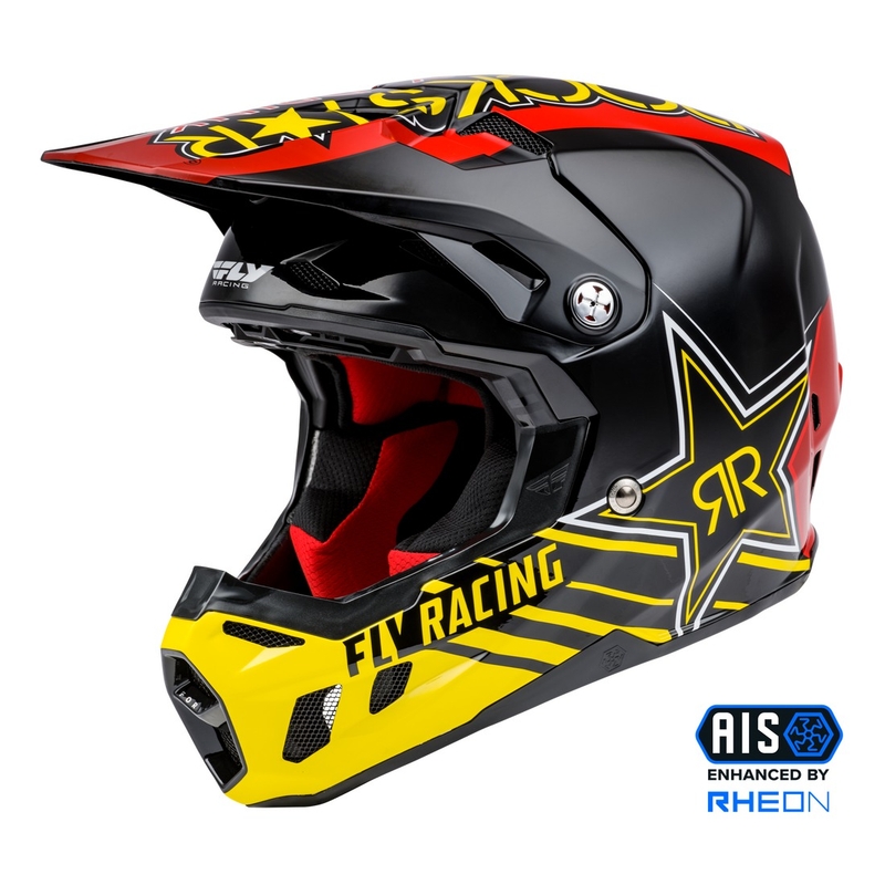 Casco motocross FLY Racing Formula CC Rockstar negro-rojo-amarillo