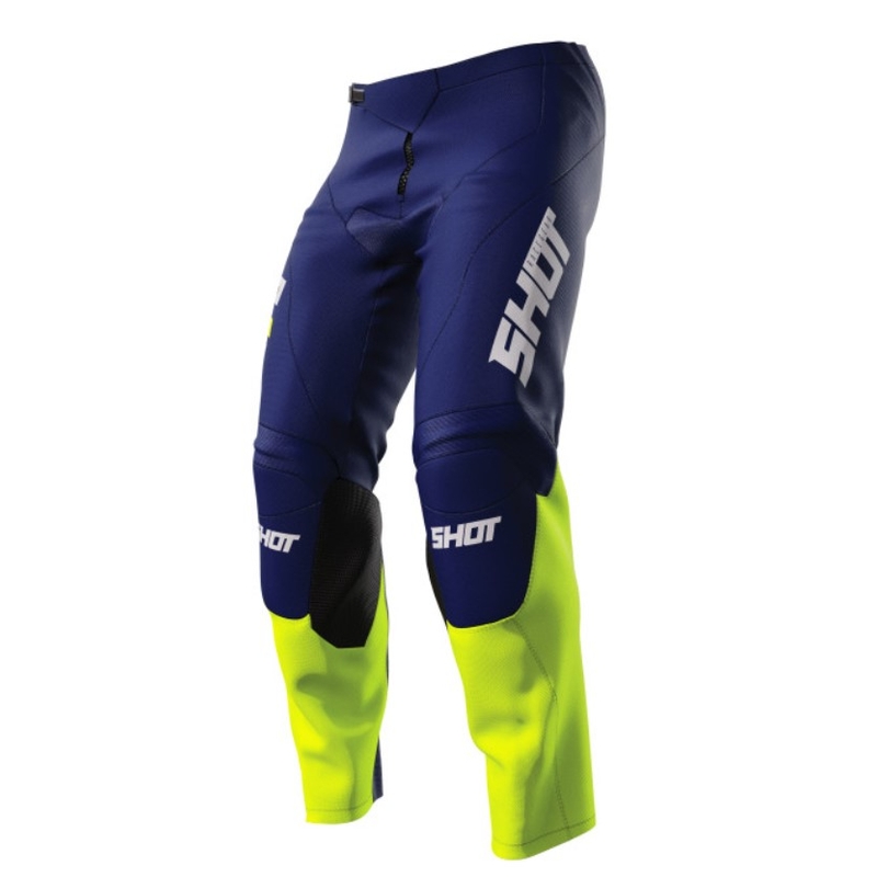 Pantalón motocross Shot Raw Niño Reflex azul-amarillo fluo
