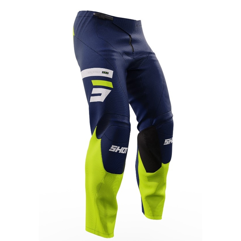 Pantalón motocross Shot Raw Niño Reflex azul-amarillo fluo
