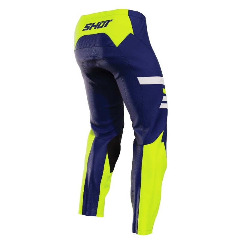 Pantalón motocross Shot Raw Niño Reflex azul-amarillo fluo
