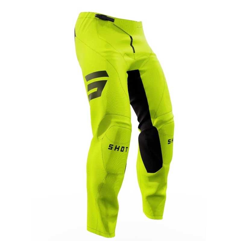 Pantalón motocross Shot Raw Kid Escape negro-amarillo fluo liquidación