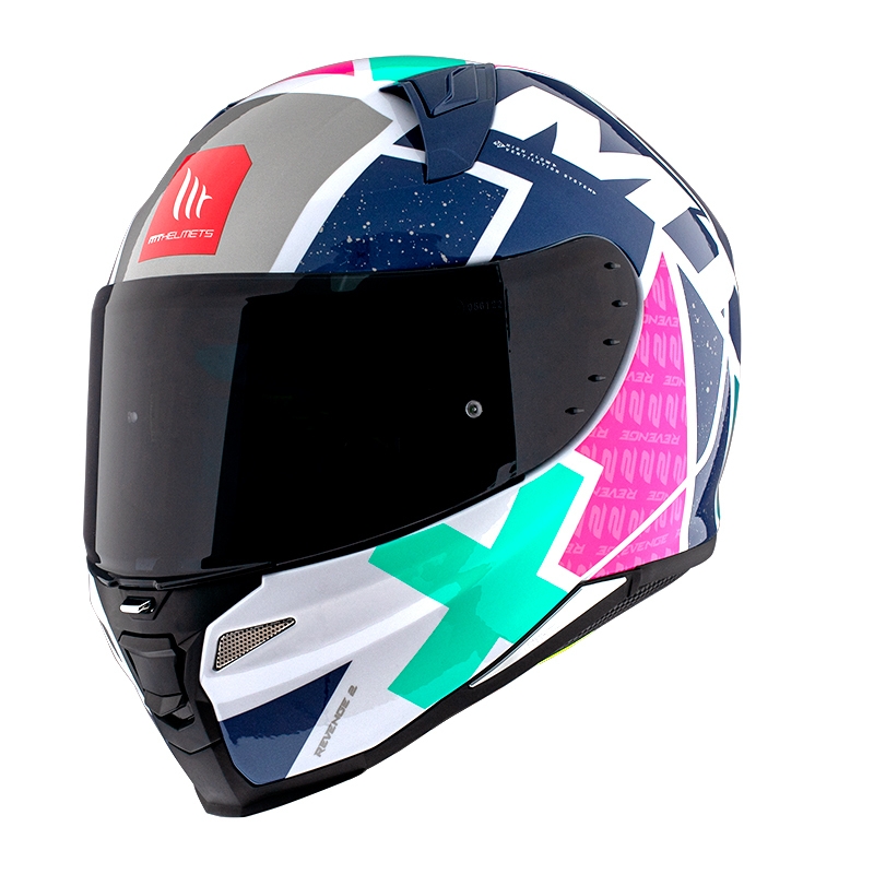 Integrální přilba na motorku MT FF110 Revenge 2 Light A7 bílo-modrá