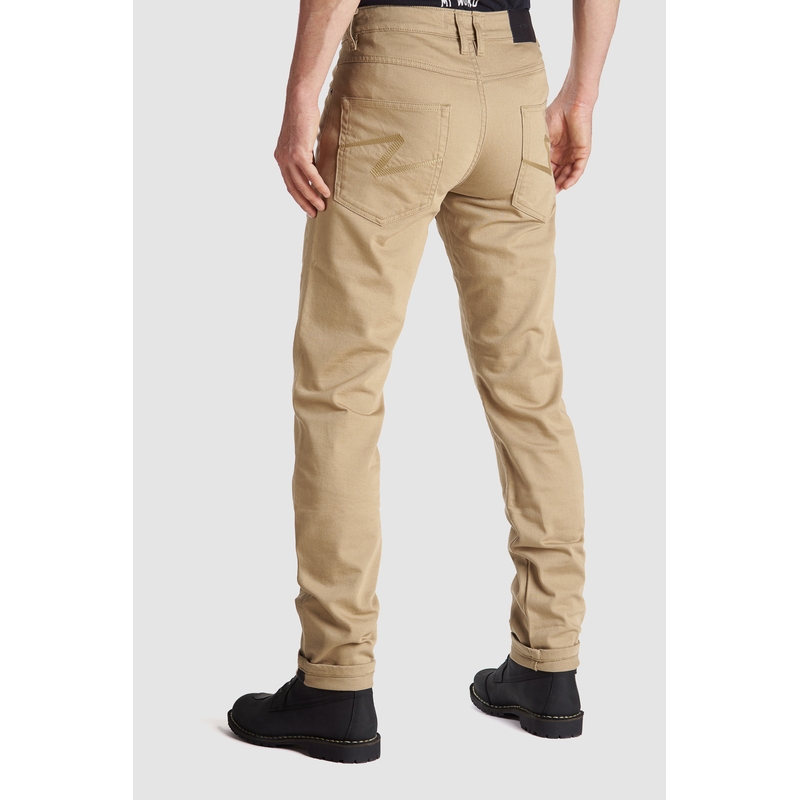 Vaqueros PANDO MOTO Robby Slim beige liquidación
