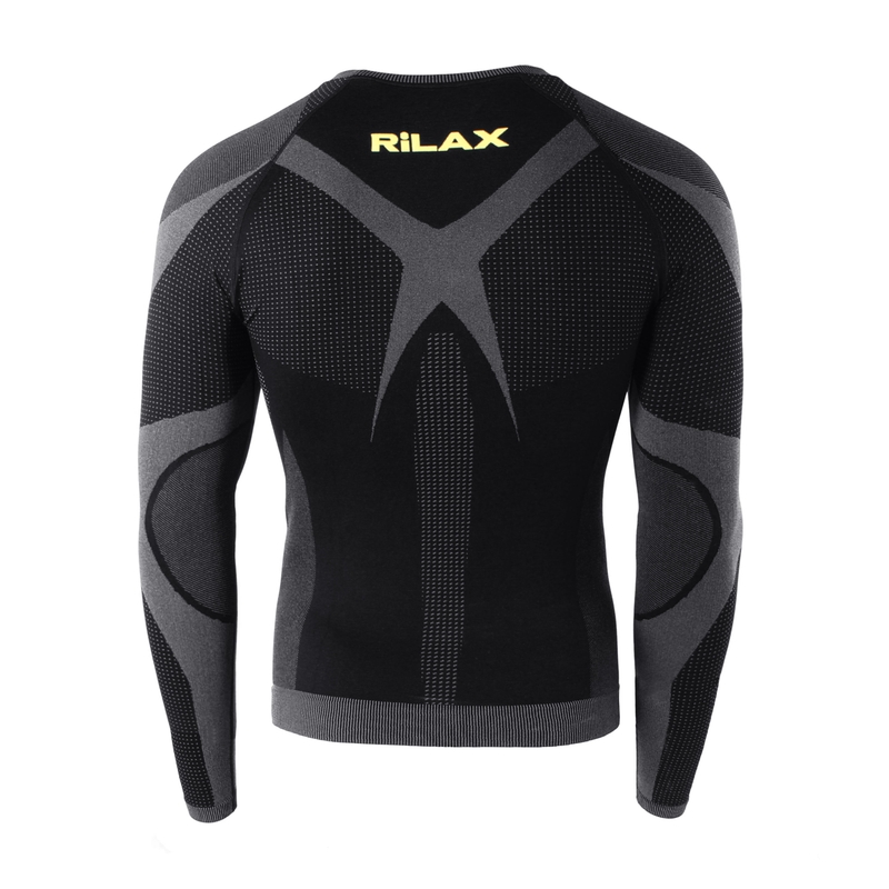 Camiseta funcional para hombre Rilax Noah negra - manga larga
