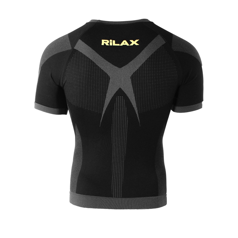 Camiseta funcional para hombre Rilax Noah negra - manga corta