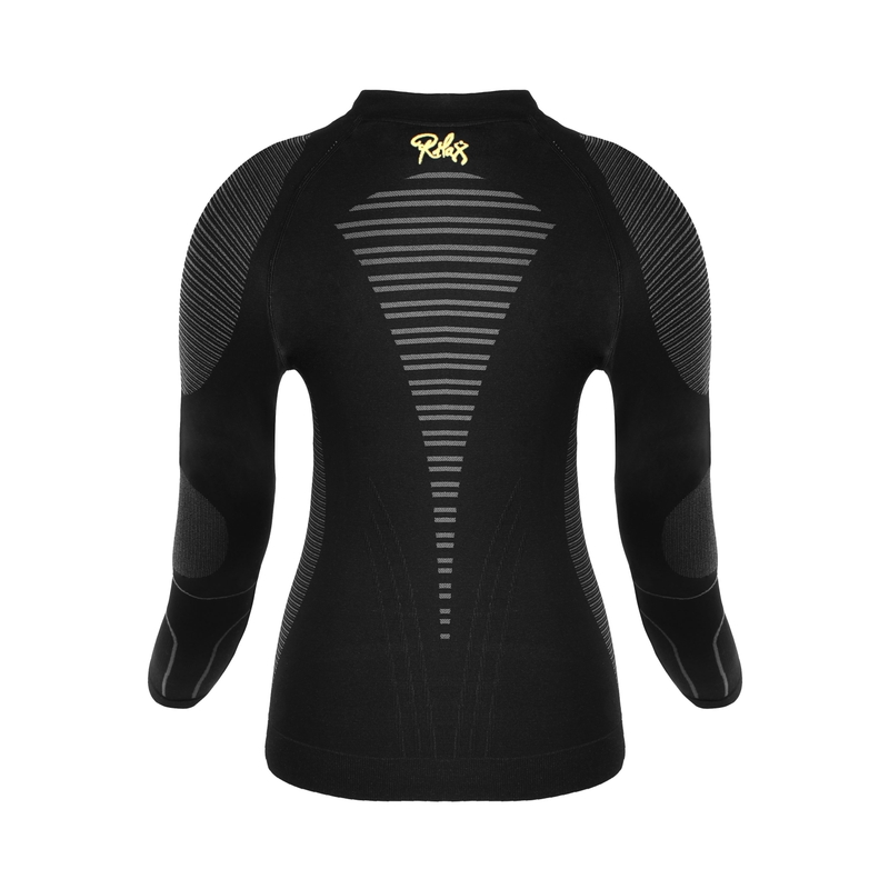 Camiseta funcional de mujer Rilax Mia negra - manga larga