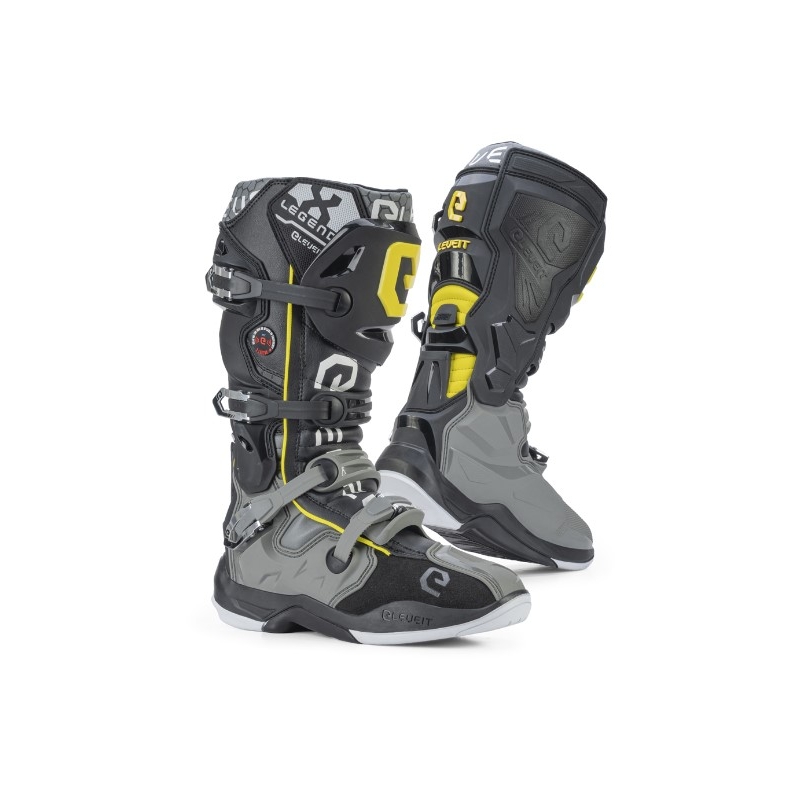 Botas de moto Eleveit X-Legend gris-amarillo liquidación