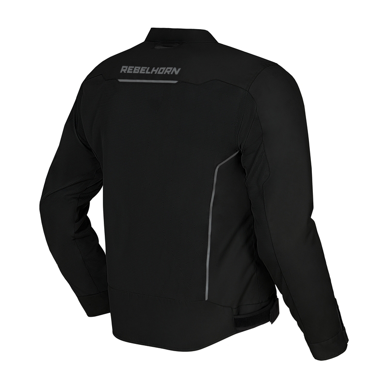 Chaqueta de moto negra Rebelhorn Wave