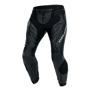 Rebelhorn Veloce Pantalones de moto de cuero blanco y negro