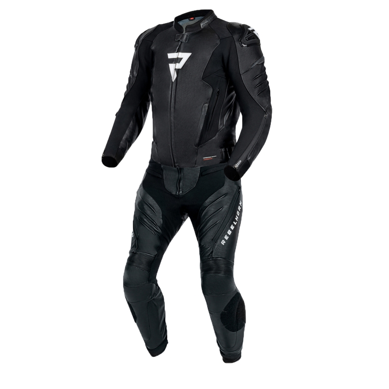 Traje de moto Rebelhorn Veloce negro y blanco