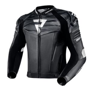 Chaqueta de moto de cuero Rebelhorn Vandal negro-blanco liquidación