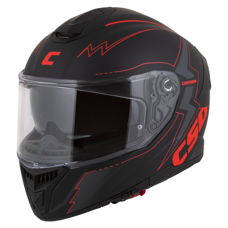 Casco de moto Cassida Integral GT 2.1 Flash Negro-Rojo-Gris