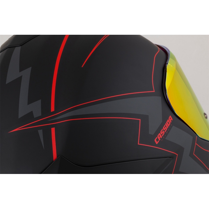 Casco de moto Cassida Integral GT 2.1 Flash Negro-Rojo-Gris
