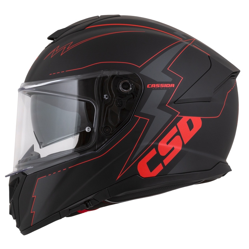 Casco de moto Cassida Integral GT 2.1 Flash Negro-Rojo-Gris