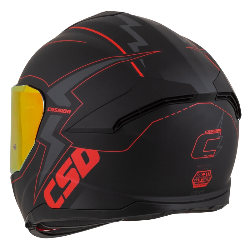 Casco de moto Cassida Integral GT 2.1 Flash Negro-Rojo-Gris