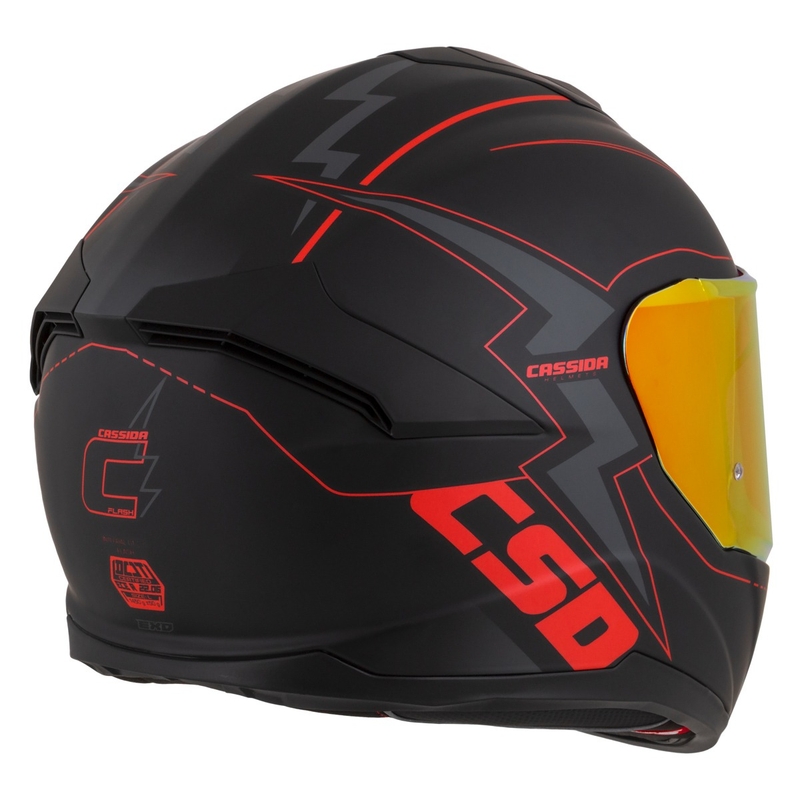 Casco de moto Cassida Integral GT 2.1 Flash Negro-Rojo-Gris
