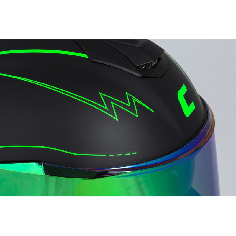 Casco integral de moto Cassida Integral GT 2.1 Flash negro-verde fluo-gris