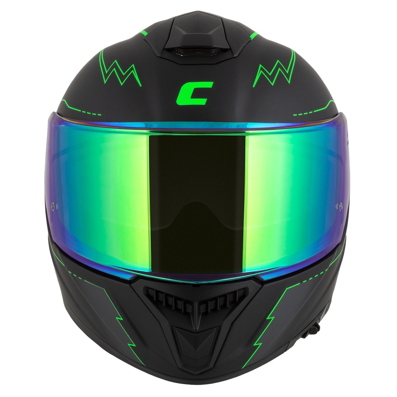 Casco integral de moto Cassida Integral GT 2.1 Flash negro-verde fluo-gris