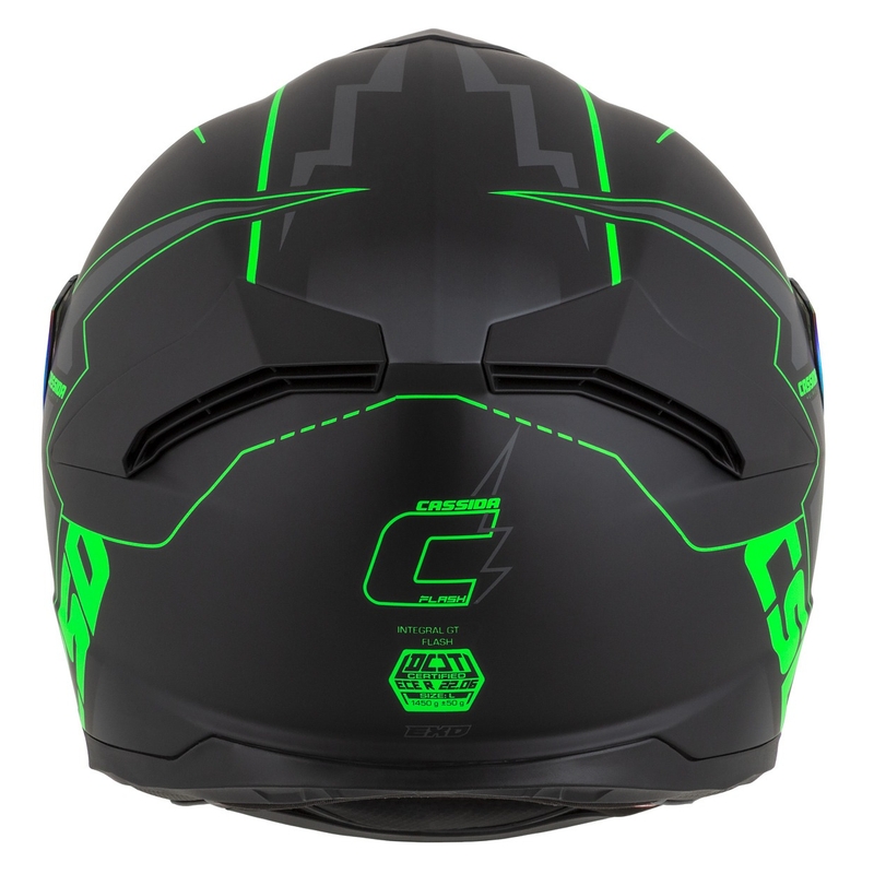 Casco integral de moto Cassida Integral GT 2.1 Flash negro-verde fluo-gris