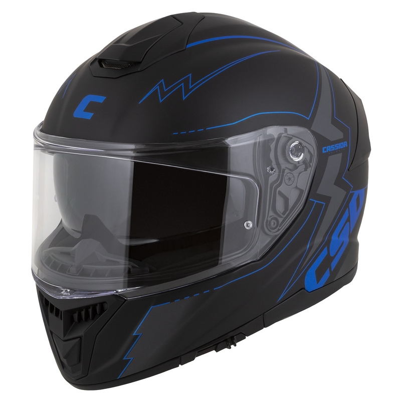 Casco integral de moto Cassida Integral GT 2.1 Flash negro-azul-gris