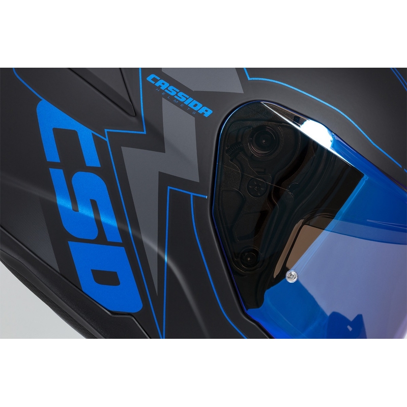 Casco integral de moto Cassida Integral GT 2.1 Flash negro-azul-gris