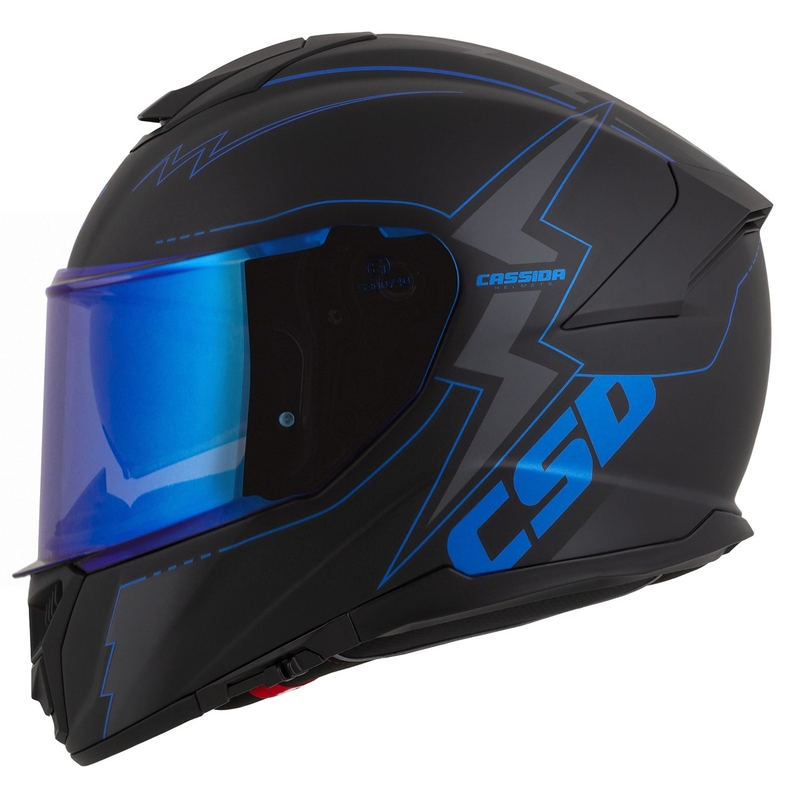 Casco integral de moto Cassida Integral GT 2.1 Flash negro-azul-gris