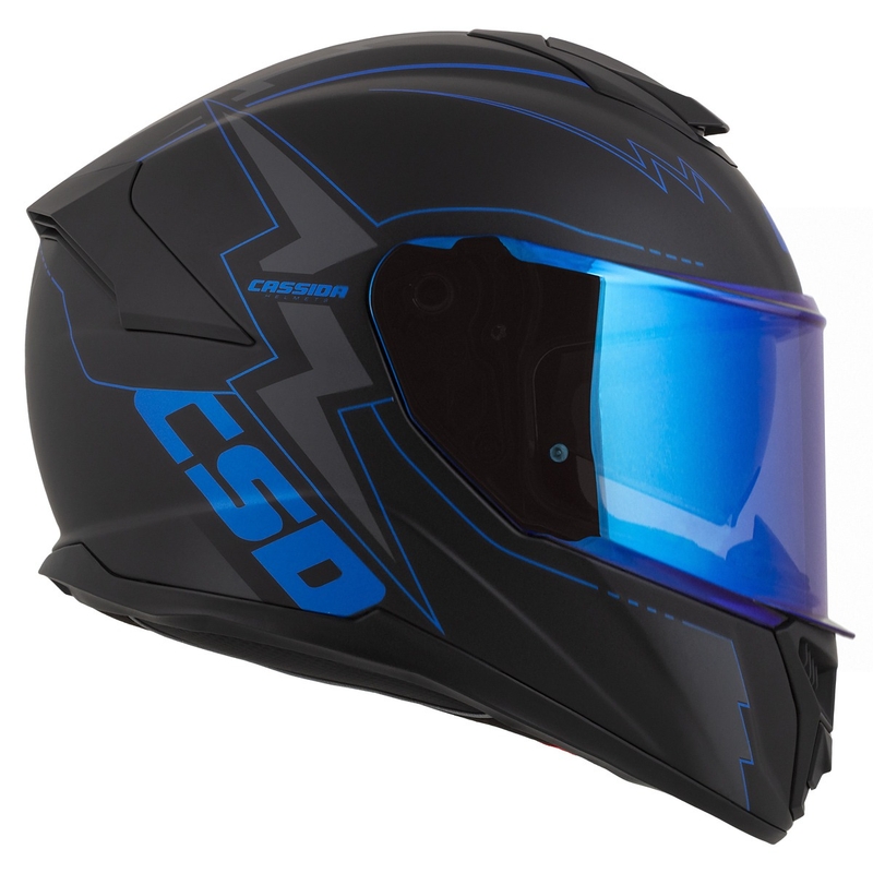Casco integral de moto Cassida Integral GT 2.1 Flash negro-azul-gris
