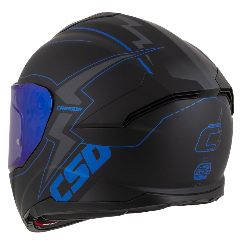 Casco integral de moto Cassida Integral GT 2.1 Flash negro-azul-gris