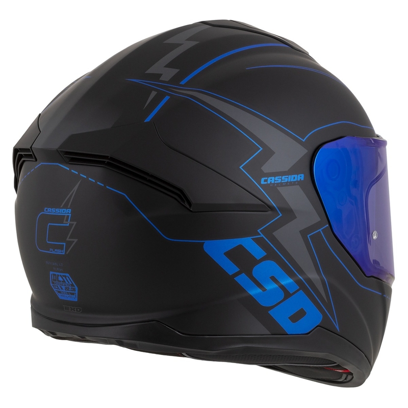 Casco integral de moto Cassida Integral GT 2.1 Flash negro-azul-gris