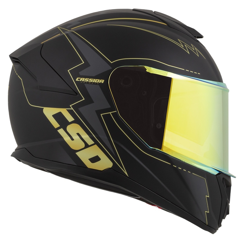 Casco de moto Cassida Integral GT 2.1 Flash negro-oro-gris