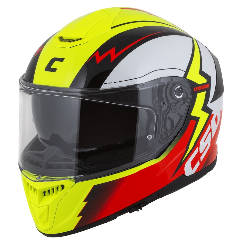 Casco integral de moto Cassida Integral GT 2.1 Flash amarillo fluo-rojo-negro-blanco