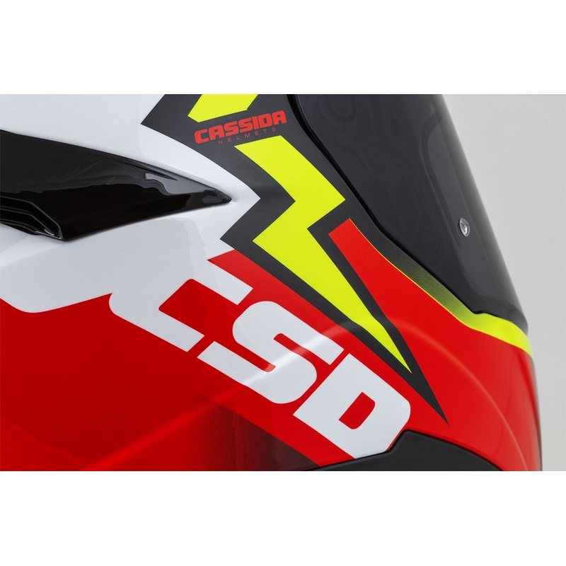 Casco integral de moto Cassida Integral GT 2.1 Flash amarillo fluo-rojo-negro-blanco