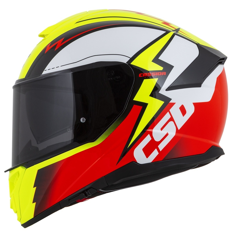 Casco integral de moto Cassida Integral GT 2.1 Flash amarillo fluo-rojo-negro-blanco