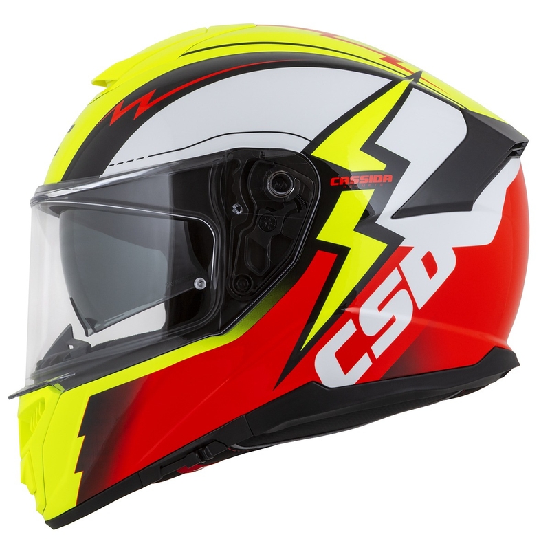 Casco integral de moto Cassida Integral GT 2.1 Flash amarillo fluo-rojo-negro-blanco