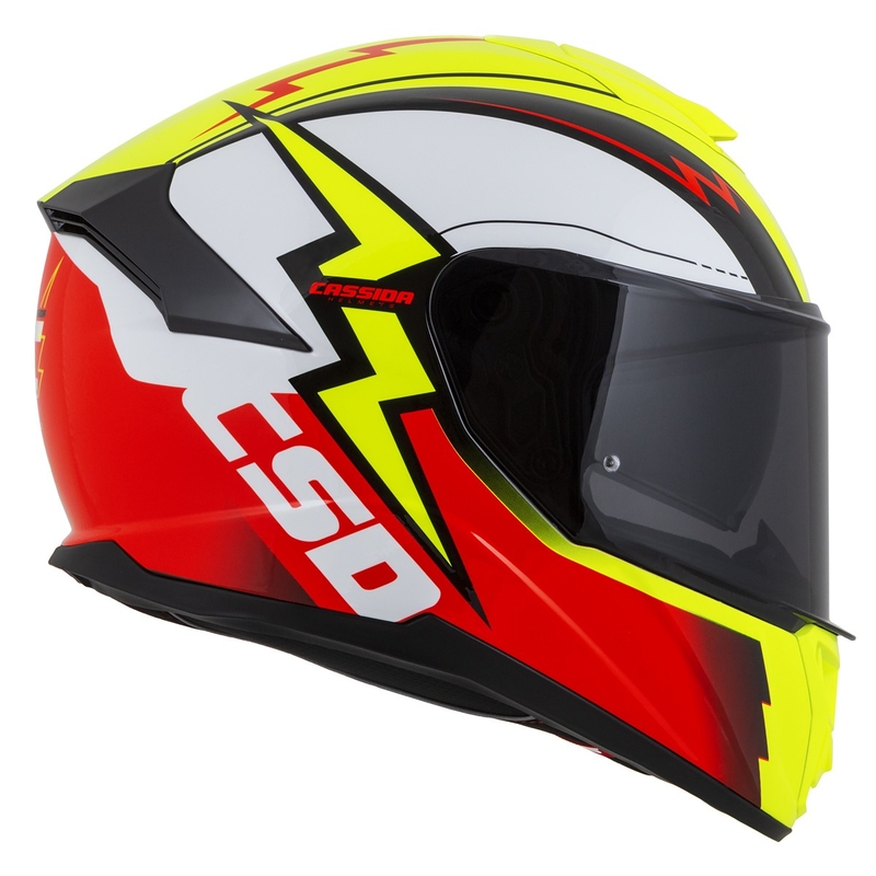 Casco integral de moto Cassida Integral GT 2.1 Flash amarillo fluo-rojo-negro-blanco