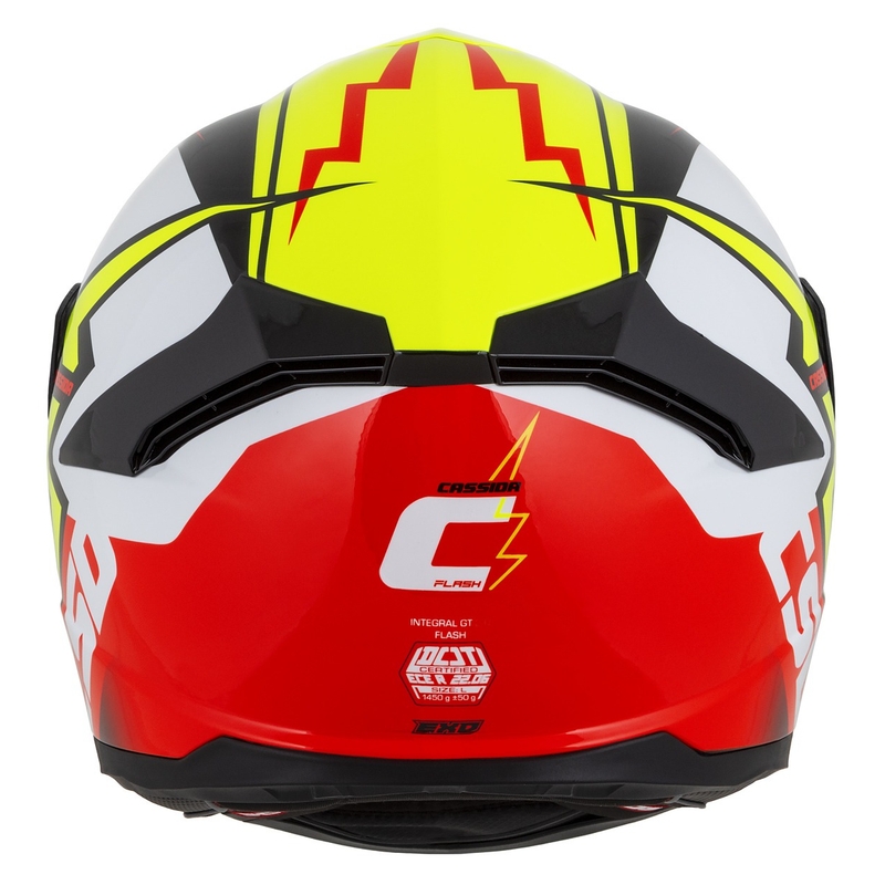 Casco integral de moto Cassida Integral GT 2.1 Flash amarillo fluo-rojo-negro-blanco